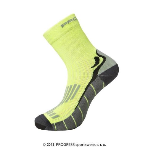 RUNNING HIGH SOX běžecké ponožky - 3-5-reflexní žlutá/šedá