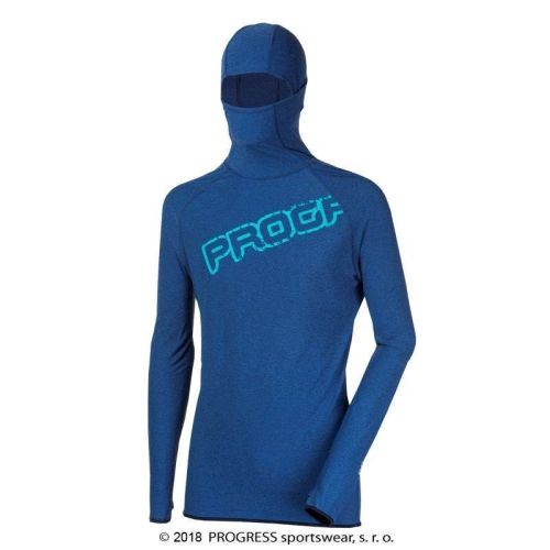 FOCUS pánský sportovní pulovr s kapucí - XXL-modrý melír