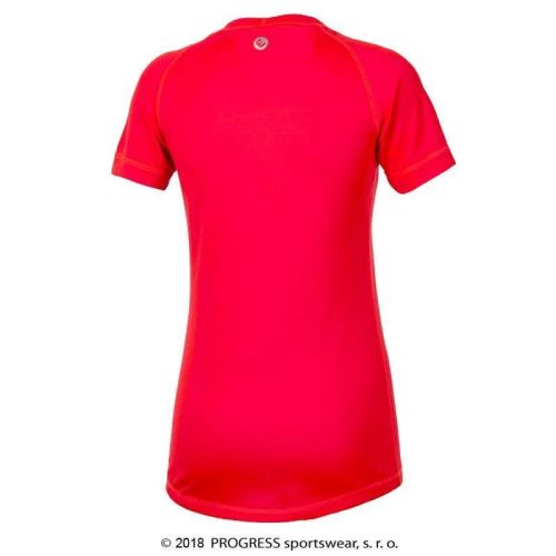 DF NKRZ PRINT dámské termo tričko krátký rukáv - S-červená "E" tisk