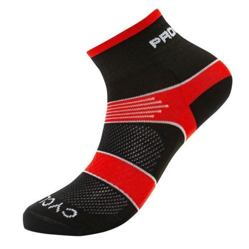 CYCLING cyklistické ponožky - 9-12-černá/červená