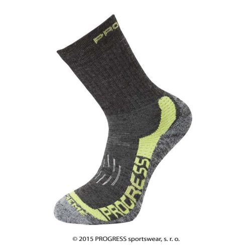 X-TREME zimní turistické ponožky s Merinem - 3-5-tm.šedá/zelená