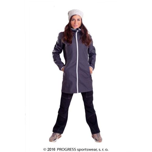 RIGA dámský softshellový kabát - M-šedý vzor