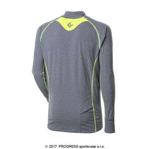FALCON pánský sportovní pulovr se zipem - XXL-šedý melír/reflexní žlutá